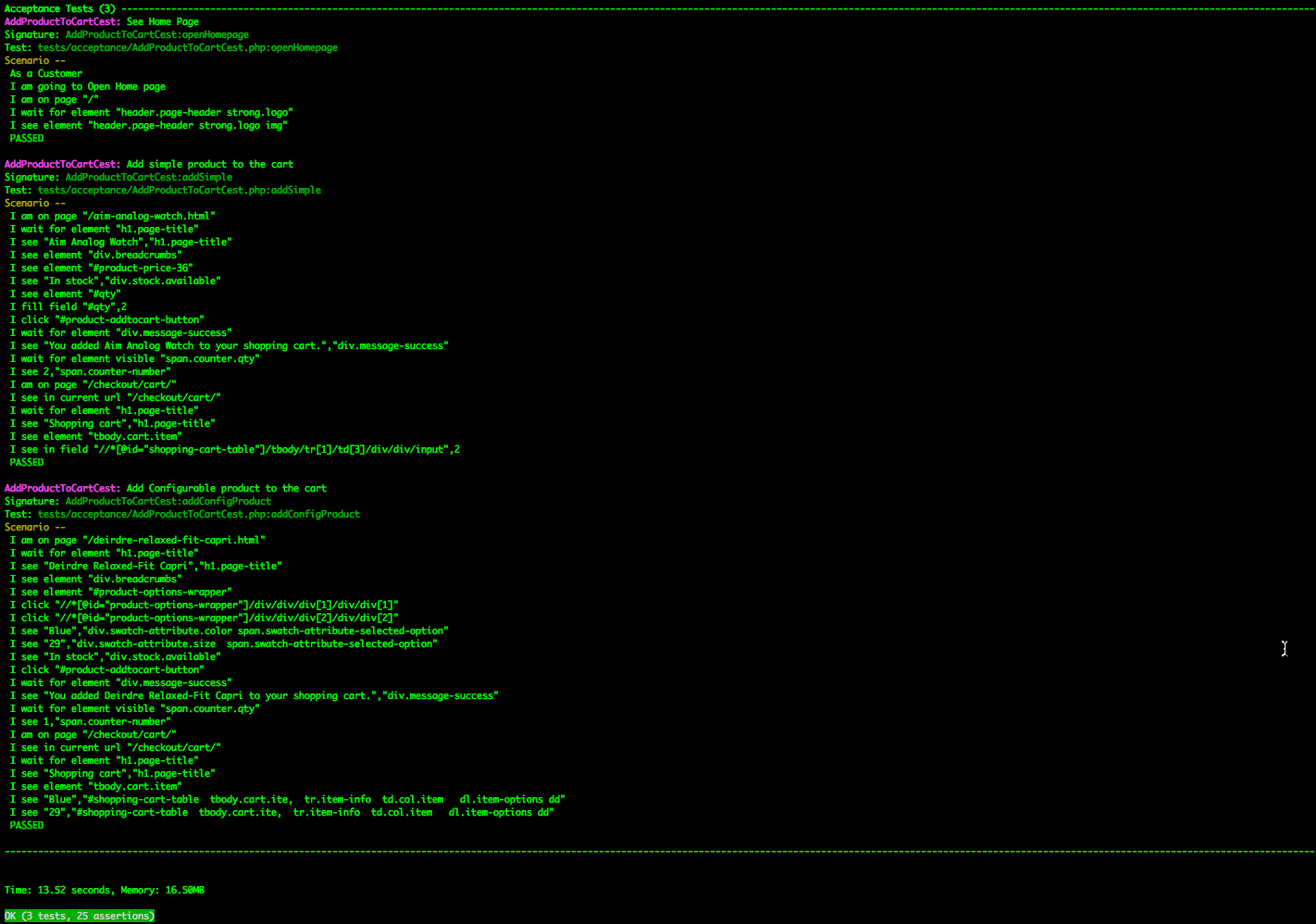 Acceptance Tests and Codeception