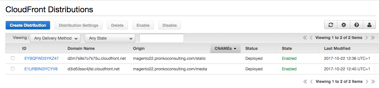 Static and Media Distributions in Aws Cloudfront